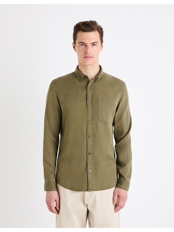 Celio Khaki Herrenhemd Celio Gacocel