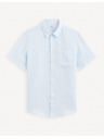 Celio Hellblau gestreiftes Herren-Leinenhemd Celio Damarlin