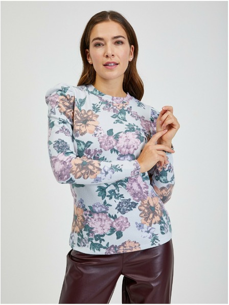 Orsay Hellgraues Damen T-Shirt mit Blumenmuster ORSAY