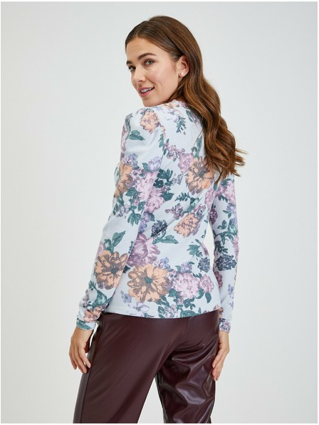 Orsay Hellgraues Damen T-Shirt mit Blumenmuster ORSAY