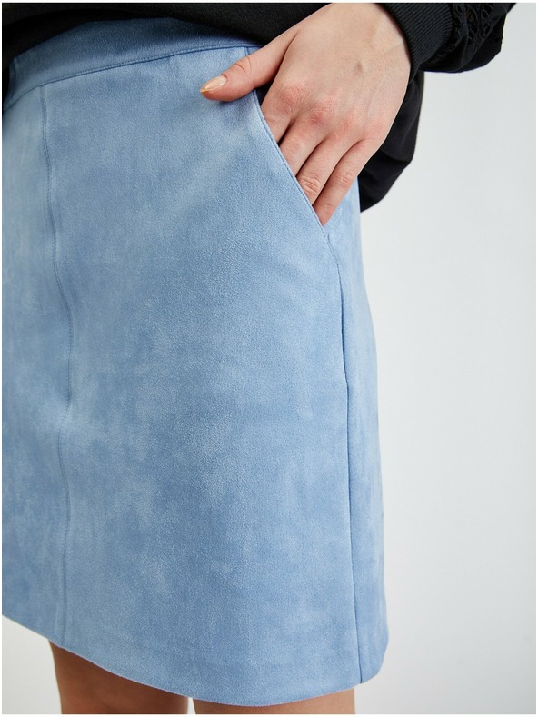 Orsay Hellblauer Damenrock Wildleder ORSAY