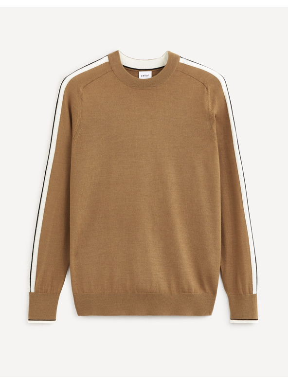 Celio Brauner Pullover mit Wolle Celio Veritas