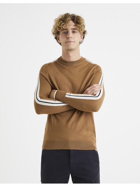 Celio Brauner Pullover mit Wolle Celio Veritas