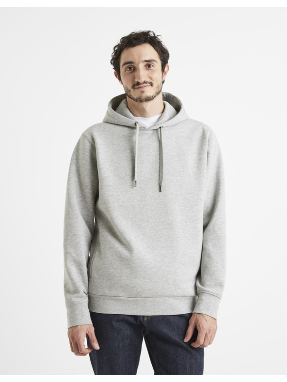 Celio Grauer Herren-Kapuzenpullover Basic Celio