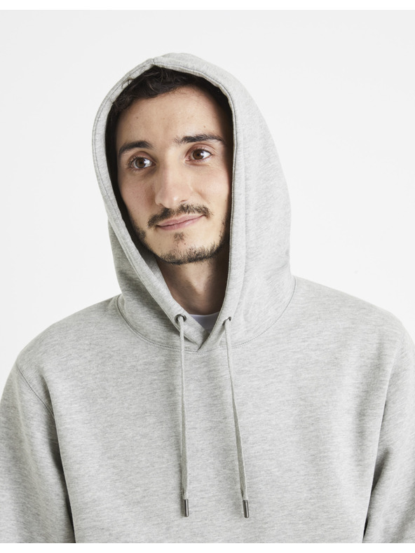 Celio Grauer Herren-Kapuzenpullover Basic Celio