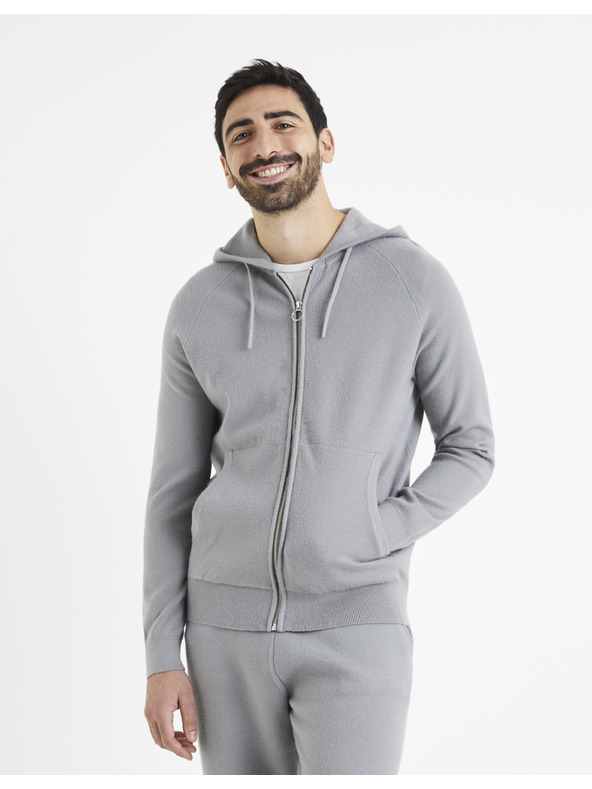 Celio Grauer Herren-Kapuzenpullover Celio