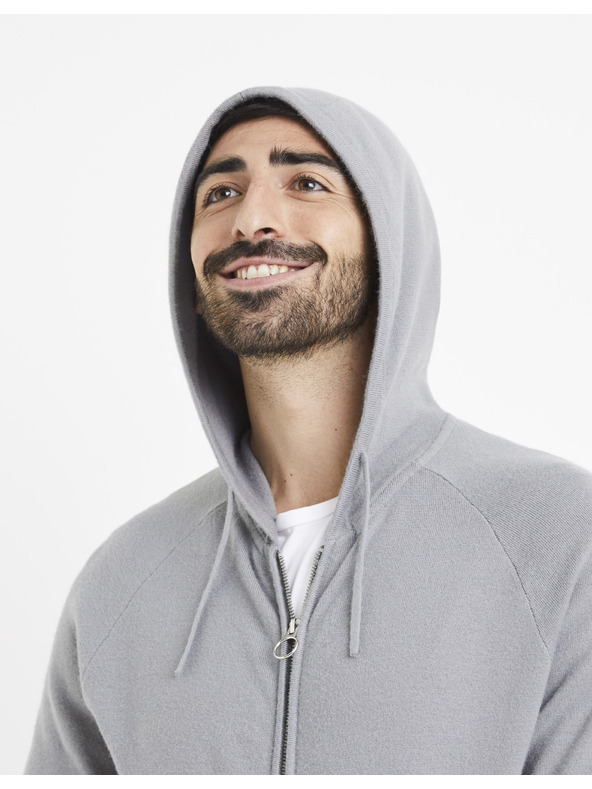Celio Grauer Herren-Kapuzenpullover Celio