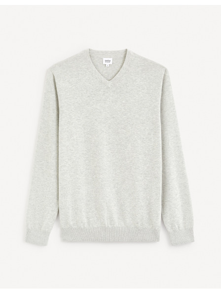 Celio Hellgrauer Herren-Basic-Pullover Celio Decoton