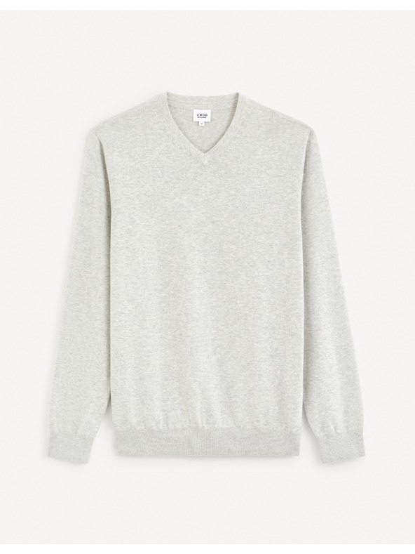 Celio Hellgrauer Herren-Basic-Pullover Celio Decoton