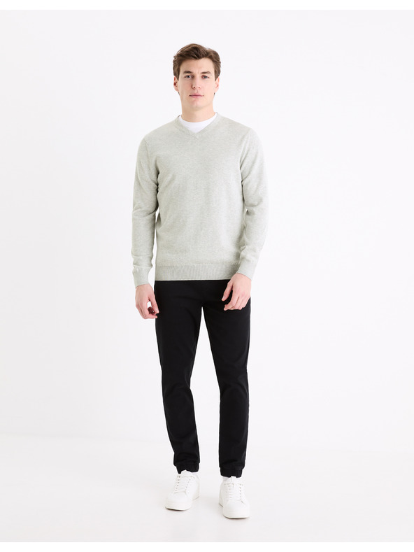 Celio Hellgrauer Herren-Basic-Pullover Celio Decoton