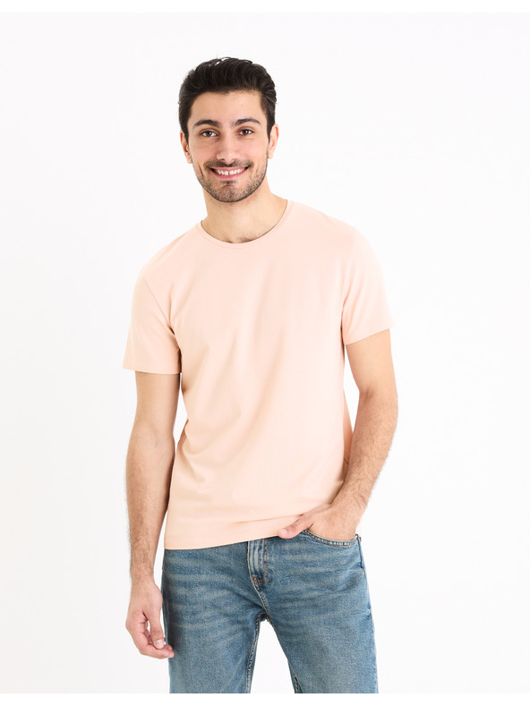 Celio Rosa Herren-Basic-Shirt Celio Neunir