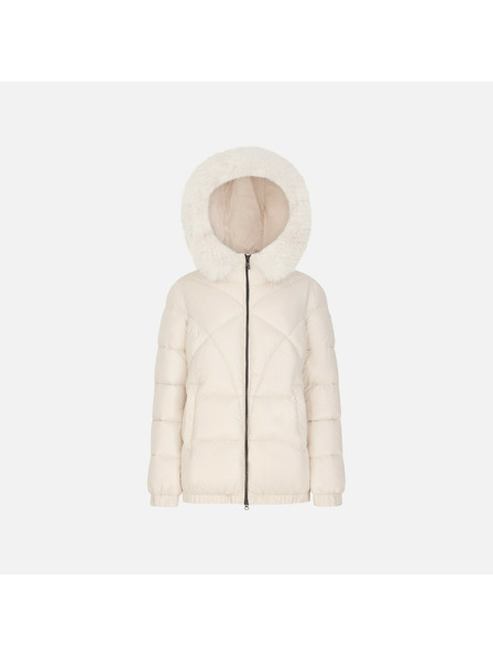 Geox Cremefarbene Damen-Daunenjacke Geox Backsie