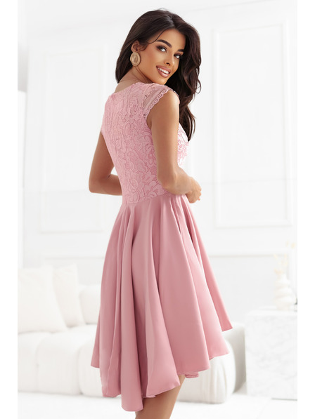 numoco PATRICIA Exklusives Kleid mit Spitze - Rosa
