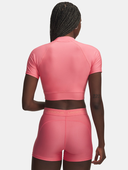 Under Armour Damen Shirt Under Armour HeatGear Crop Mock SS