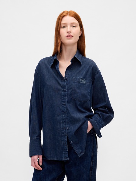 GAP Oversize Denimhemd mit Logo Big Shirt UltraSoft GAP
