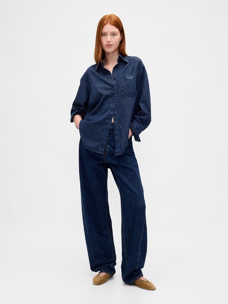 GAP Oversize Denimhemd mit Logo Big Shirt UltraSoft GAP