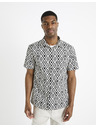 Celio Schwarz-weiß gemustertes Herrenhemd Celio Daprinta