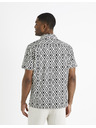 Celio Schwarz-weiß gemustertes Herrenhemd Celio Daprinta