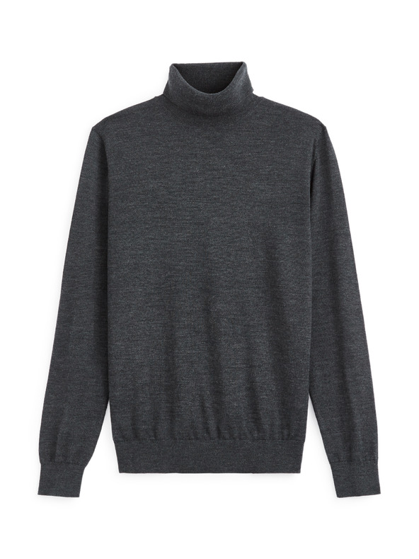 Celio Dunkelgrauer Herren-Basic-Rollkragenpullover Celio Menos