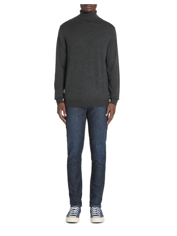 Celio Dunkelgrauer Herren-Basic-Rollkragenpullover Celio Menos