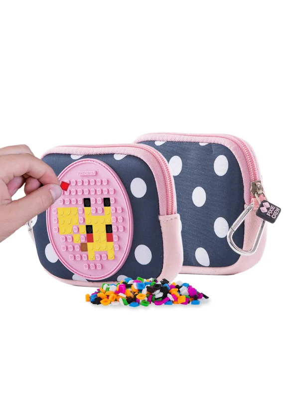 PIXIE CREW PIXIE CREW Pixel-Etui blau-rosa mit Punkten