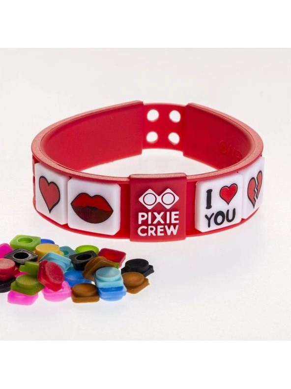 PIXIE CREW PIXIE CREW romantisches Pixel-Liebesarmband rot