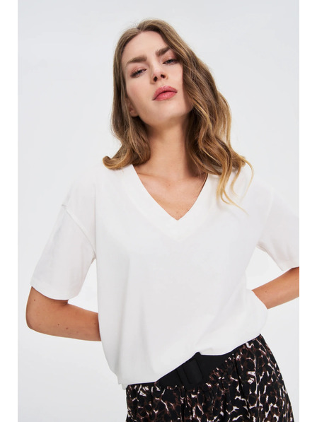 Moodo Weißes Top mit V-Ausschnitt von Moodo