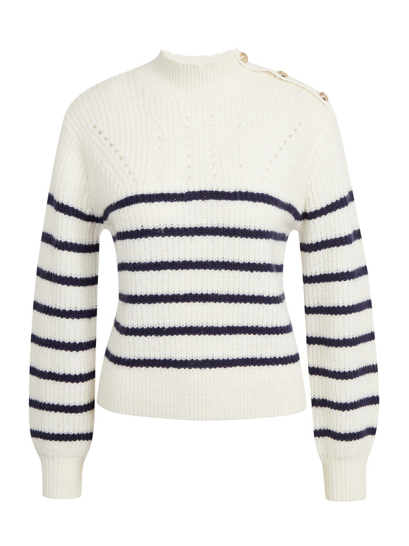 Orsay Cremefarbener gestreifter Damen-Pullover ORSAY