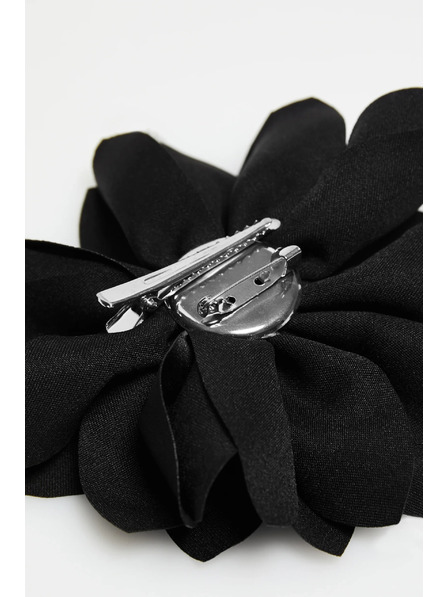 Moodo Brosche mit Textilblume schwarz Moodo