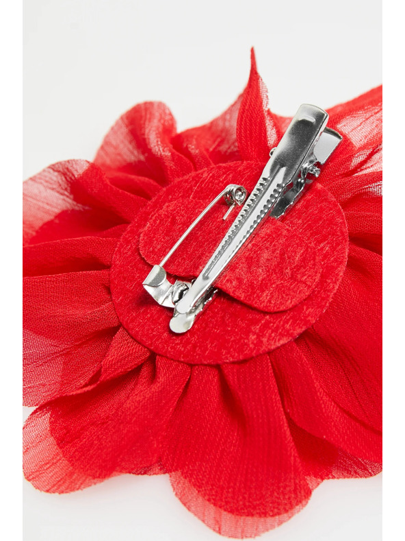 Moodo Brosche mit Textilblume rot Moodo