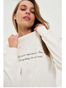 Moodo Sweatshirt mit Schriftzug ecru Moodo