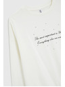 Moodo Sweatshirt mit Schriftzug ecru Moodo