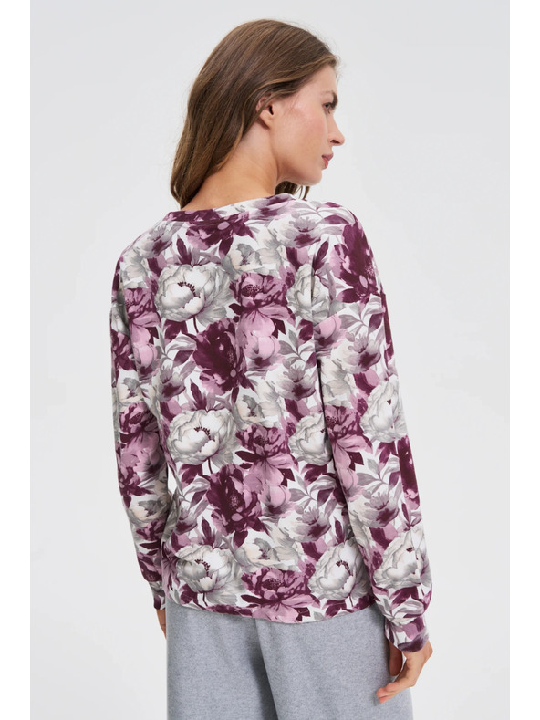 Moodo Blumenmuster Sweatshirt weiß Moodo