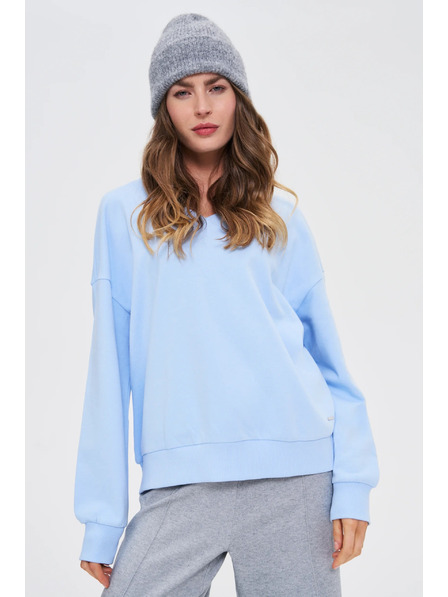 Moodo V-Neck Blouse in Light Blue Moodo
