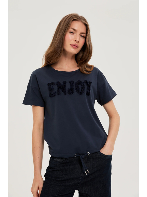 Moodo Kurzärmeliger Pullover dunkelblau Moodo