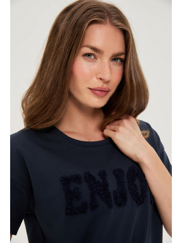 Moodo Kurzärmeliger Pullover dunkelblau Moodo