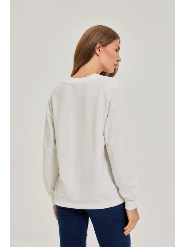 Moodo Pullover mit Print weiß Moodo