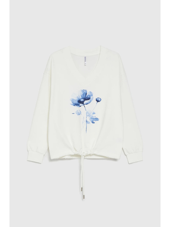 Moodo Pullover mit Print weiß Moodo