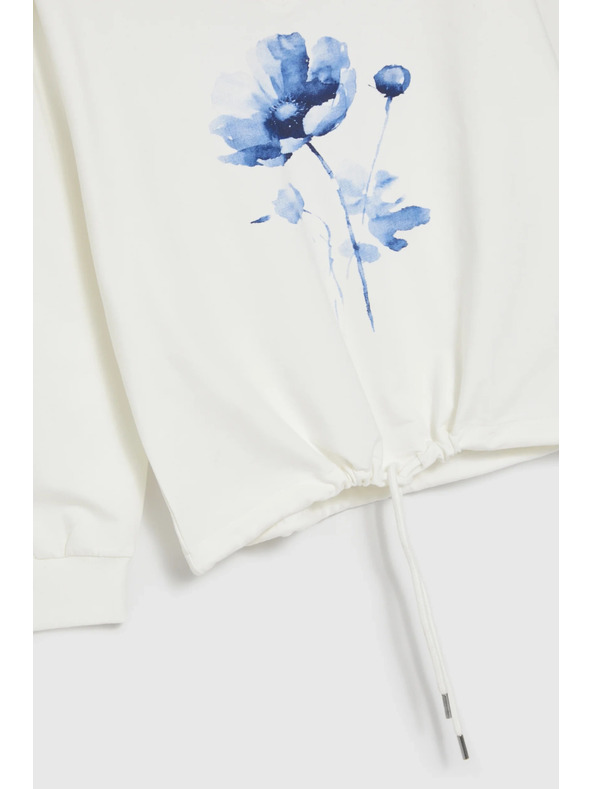 Moodo Pullover mit Print weiß Moodo