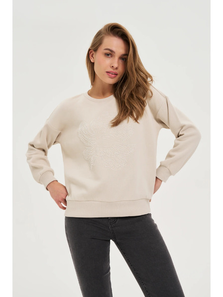 Moodo Blouse with Appliqué Beige Moodo