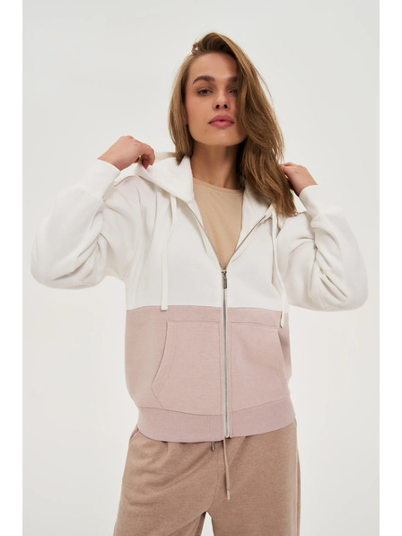 Moodo Zip-Up Hoodie Beige Moodo
