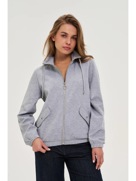 Moodo Zip-Up Hoodie Gray Moodo