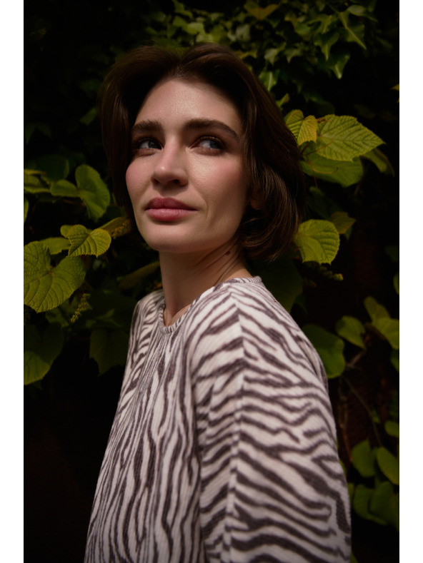 Moodo Bluse mit Tiermuster beige Moodo