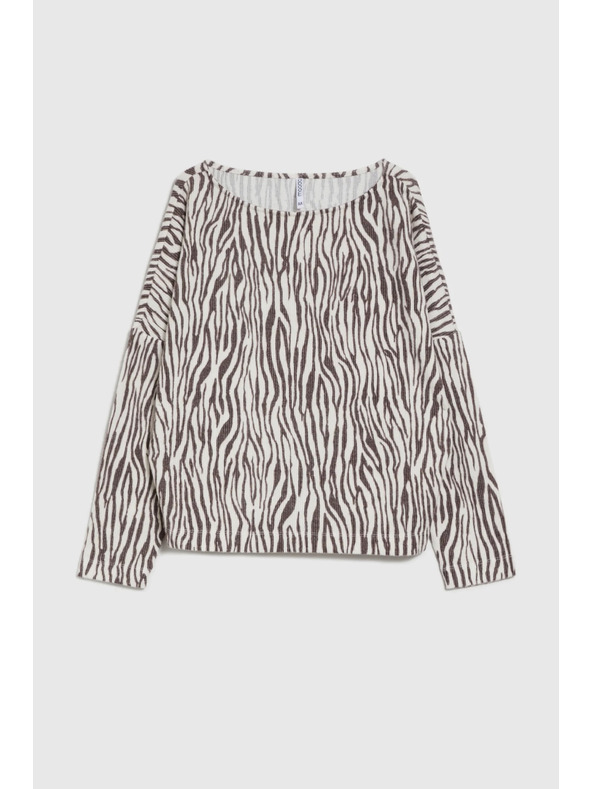 Moodo Bluse mit Tiermuster beige Moodo