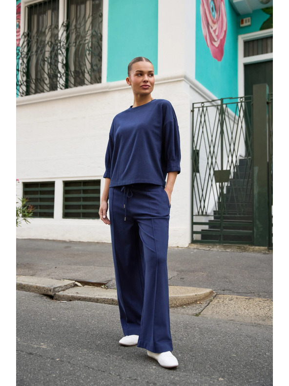 Moodo Kurzärmeliger Pullover dunkelblau Moodo