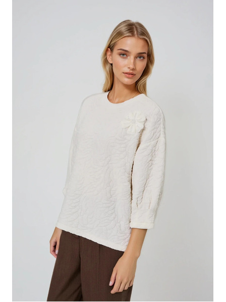 Moodo Structured Material Hoodie White Moodo