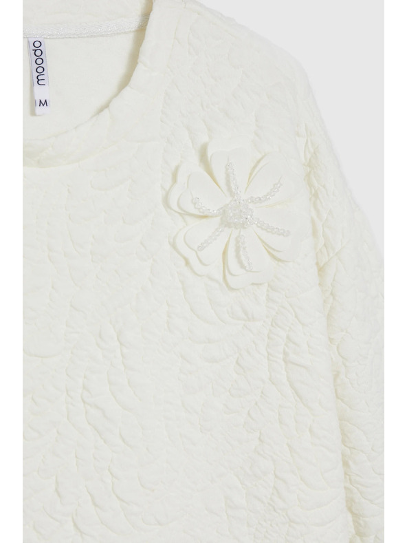 Moodo Sweatjacke aus strukturiertem Material weiß Moodo