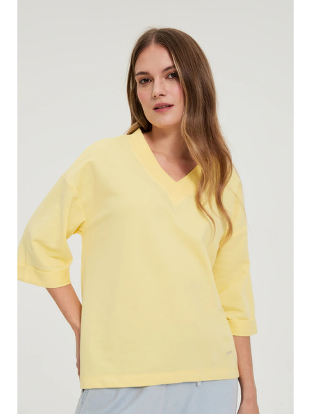 Moodo V-Neck Blouse Yellow Moodo