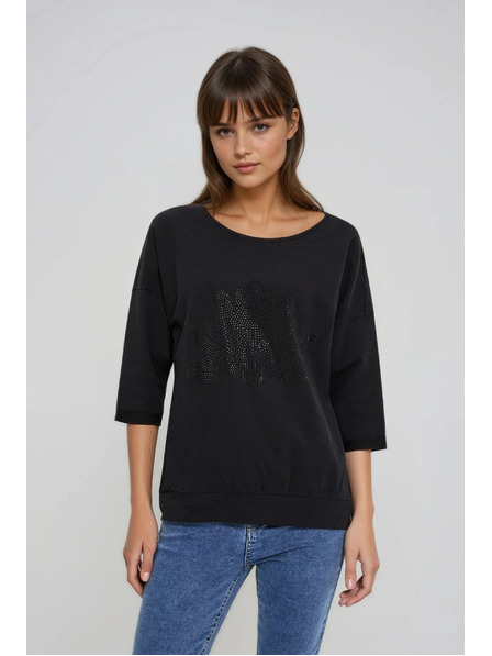 Moodo Baumwollbluse schwarz Moodo