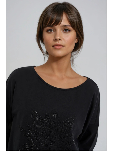 Moodo Baumwollbluse schwarz Moodo